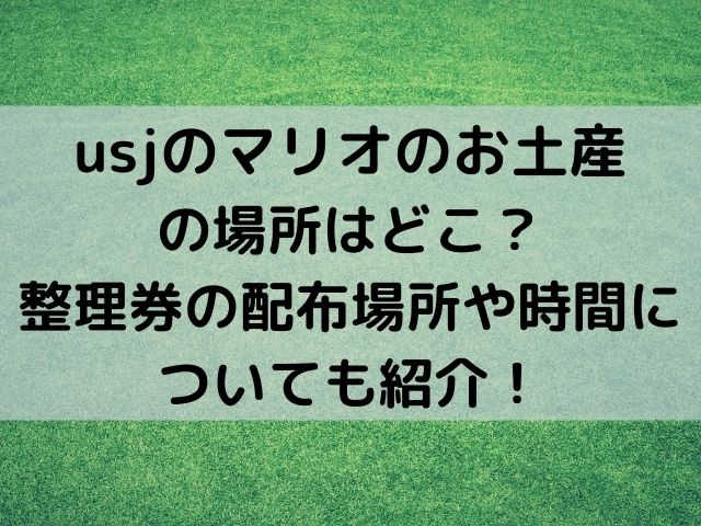 Usjのマリオのお土産の場所はどこ 整理券の配布場所や時間についても紹介 8nicco